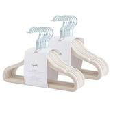 3 Sprouts Velvet Baby Hangers close up shows soft non slip velvet texture