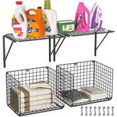 3IngSeagulls over-washer-dryer-shelf shows sturdy mounting for organized laundry.
