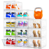 7-code clear shoe storage with magnetic door for quick access and visibility