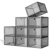 7 code large clear shoe box with front door for easy visibility and organization