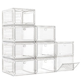 7 code large clear shoe boxes front view for quick item recognition