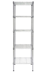 Finnhomy heavy-duty 5-tier wire shelving unit front view, durable chrome finish for versatile storage.