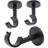 A Key Tech 3-pack heavy duty curtain rod brackets mounted on ceiling for a sleek look