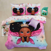 A Nice Night princess wings comforter set on twin bed for cozy bedtime magic