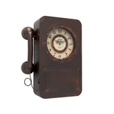 Abdurey retro telephone wall clock safe front view with hidden storage.