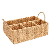 ABEL CRAFTS wicker divided basket on bathroom shelf for easy organization