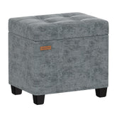 ABHENG Chenille storage ottoman with closed lid for extra seating and hidden storage.