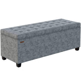 ABHENG Chenille storage ottoman with metal frame for lasting stability.