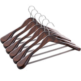 ABHENG solid wood suit hangers with 5 kg capacity for heavy coats and suits.