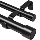 Abiglifty double curtain rod 42-122 inch with telescoping range for versatile window styling