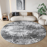 Acapet Round Rug 6ft grey close-up shows plush pile for soft barefoot comfort.