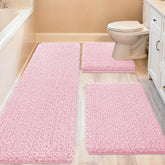 ACCUMTEK upgrade extra-large pink bath rug 48x20 for plush comfort and foot warmth.