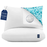 ACCURATEX Hybrid Pillow core closeup showing shredded memory foam for neck support.