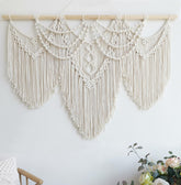Achart macrame wall hanging large ivory fringe adds boho elegance to any wall