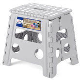 ACKO folding step stool 13-inch height provides sturdy reach for high shelves.