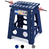 ACKO folding step stool royal blue offers stable reach for kitchen cabinets.