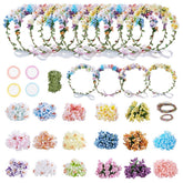 ACRNIGHEET Flower Crown Kit contents laid out for family crafting at home.