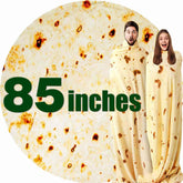 Acteb 85in burrito blanket rolled up, perfect for party humor and cozy warmth.