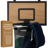 ActiveJoy basketball laundry hamper with wooden backboard for organized rooms