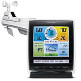 AcuRite Iris 5-in-1 display showing indoor/outdoor data and time for quick planning