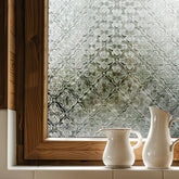 ADD.HERES 3D stained glass film with flowering crab-apple design for private, sunlit spaces