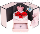 ADDWel preserved rose in gift box with necklace, perfect for gifting.