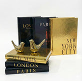 ADUN Stationery Paris edition decorative books with birds enhance coffee table display.