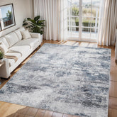 Aelenmu 6x9 area rug with abstract blue-grey pattern for living rooms.