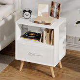 Aenuert Night Stand with drawer and open storage for tidy bedrooms