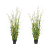 AfanD 47in tall artificial plant with grass and white silk flowers for home decor.