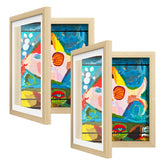 AFEION kids art frame 8x10-5 with mat front view for easy swapping and protected display