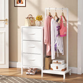 AFLUI dresser with hanging rack offers quick outfit selection and wrinkle reduction.