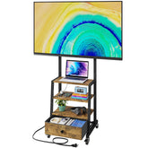 AFLUI rolling TV stand with wheels and mount for flexible viewing