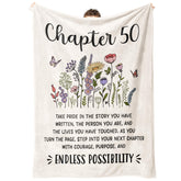 Afterprints Chapter 50 blanket features flowers and butterflies for a celebratory birthday moment
