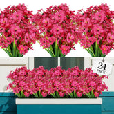 AGIRL 24 bundles artificial flowers outdoor view for year‑round decor