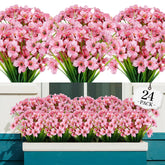 AGIRL 24 bundles outdoor flowers close-up showing realistic petals for year-round color