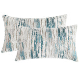 AGOKABA lumbar pillow cover with abstract striped pattern adds coastal style to sofas.