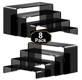 Aheroi acrylic risers 7-87inch setup displaying layered products with space efficiency.