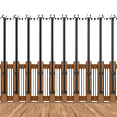 AHRLHR 10-pack string light poles arranged on a deck for stable outdoor lighting