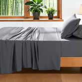 AiAngu bamboo sheet set 4pc offers silky softness and breathable comfort.