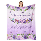AICLIV Christian Butterfly Blanket closeup fabric shows soft warmth for cozy nights