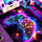 AICLIV neon gaming area rug with bold 5x7 design, ideal for teen gamer zones.