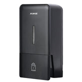 AIKE 27oz black wall-mount dispenser panel for easy dispensing in busy restrooms.
