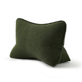 Ailuteie corduroy lumbar pillow avocado green, front view, enhances back support during long sits