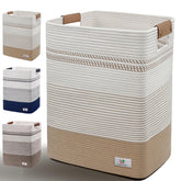AINUOQI large laundry hamper 85L cotton rope, spacious storage for clothes and blankets.