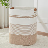 AINUOQI laundry basket with handles β front view showing durable, easy-to-carry laundry storage.