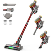 AIPOWAY cordless vacuum with 580W suction cleans hardwood floors and carpets