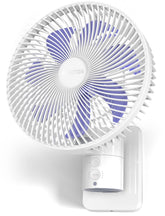 Airbition 8-inch wall mount fan with remote for quick cooling in bedrooms and offices.