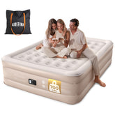 Airefina queen air mattress with built-in pump for quick inflation.