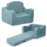 Airpanda Comfy Toddler Chair, blue fabric, cozy reading nook for kids.